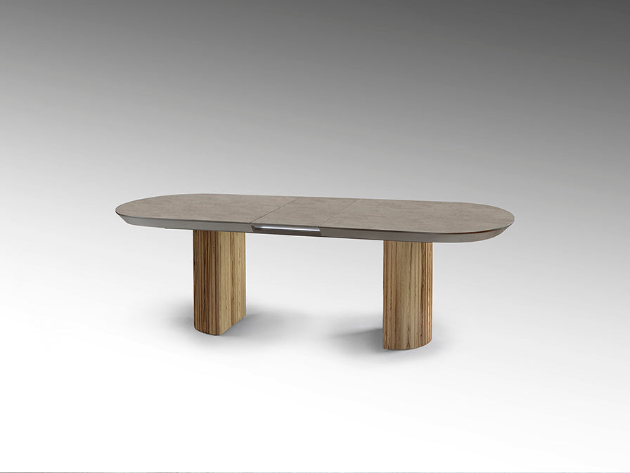 
Grande tavolo da pranzo allungabile di design «Irati» 206-286 cm - Naturale / Aspetto della pietra