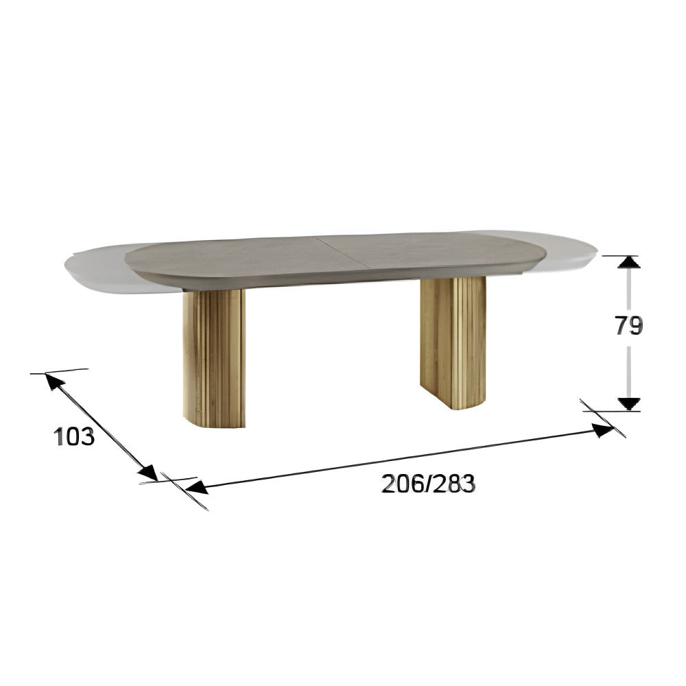 
Grande tavolo da pranzo allungabile di design «Irati» 206-286 cm - Naturale / Aspetto della pietra