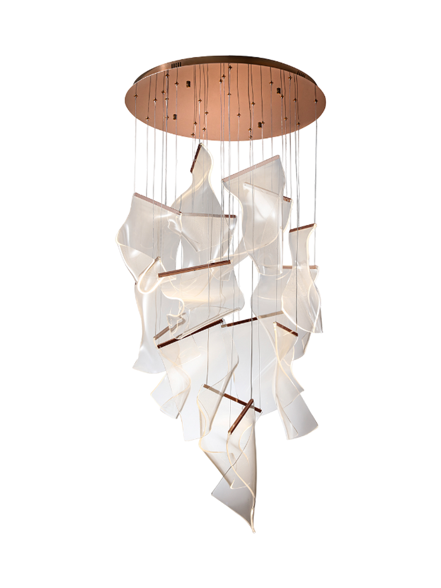 
LED Design Hängelampe „Velos XL“ Roségold
