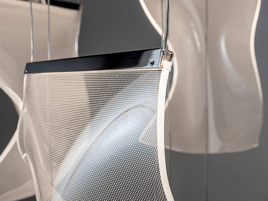 
Grande lampada a sospensione di design a LED «Velos», argento - senza telecomando