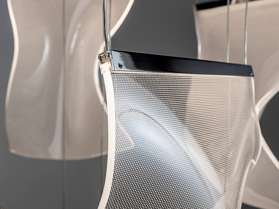 
Grande lampada a sospensione di design a LED «Velos XL» con telecomando - Argento