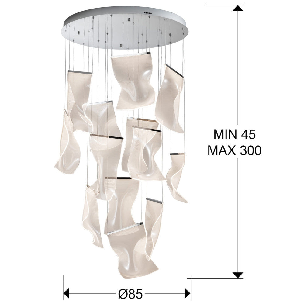 
Grande lampada a sospensione di design a LED «Velos XL» con telecomando - Argento