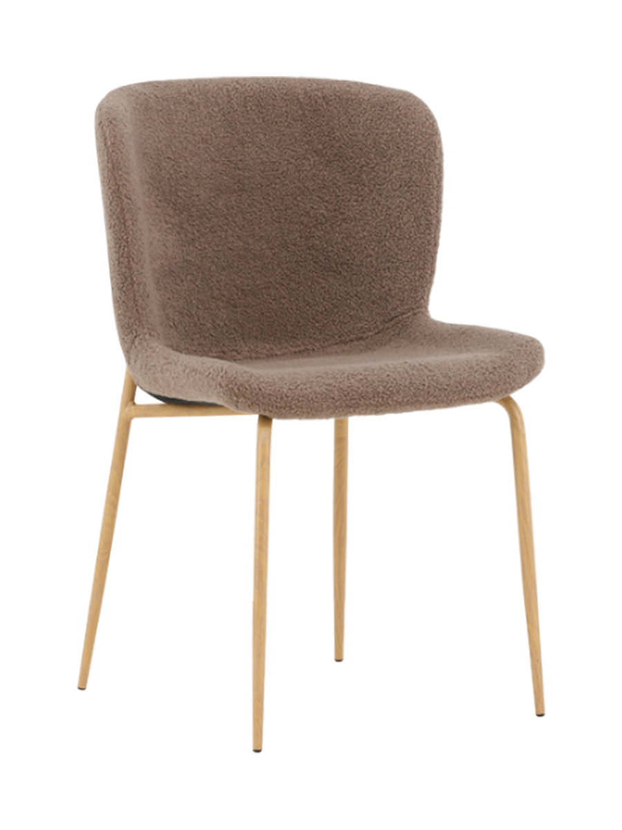 
Sedia da pranzo dal design moderno „Modesto“ con rivestimento bouclé - Bouclé talpa