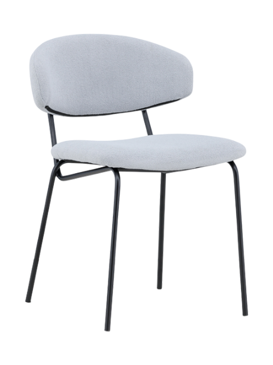 
Sedia da pranzo di design „Chico“ - Bouclé Azzurro chiaro