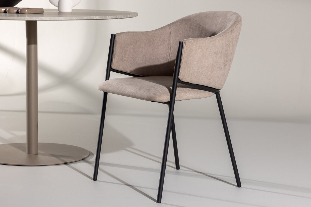 
Chaise de salle à manger design « Evelina » avec accoudoirs - Beige