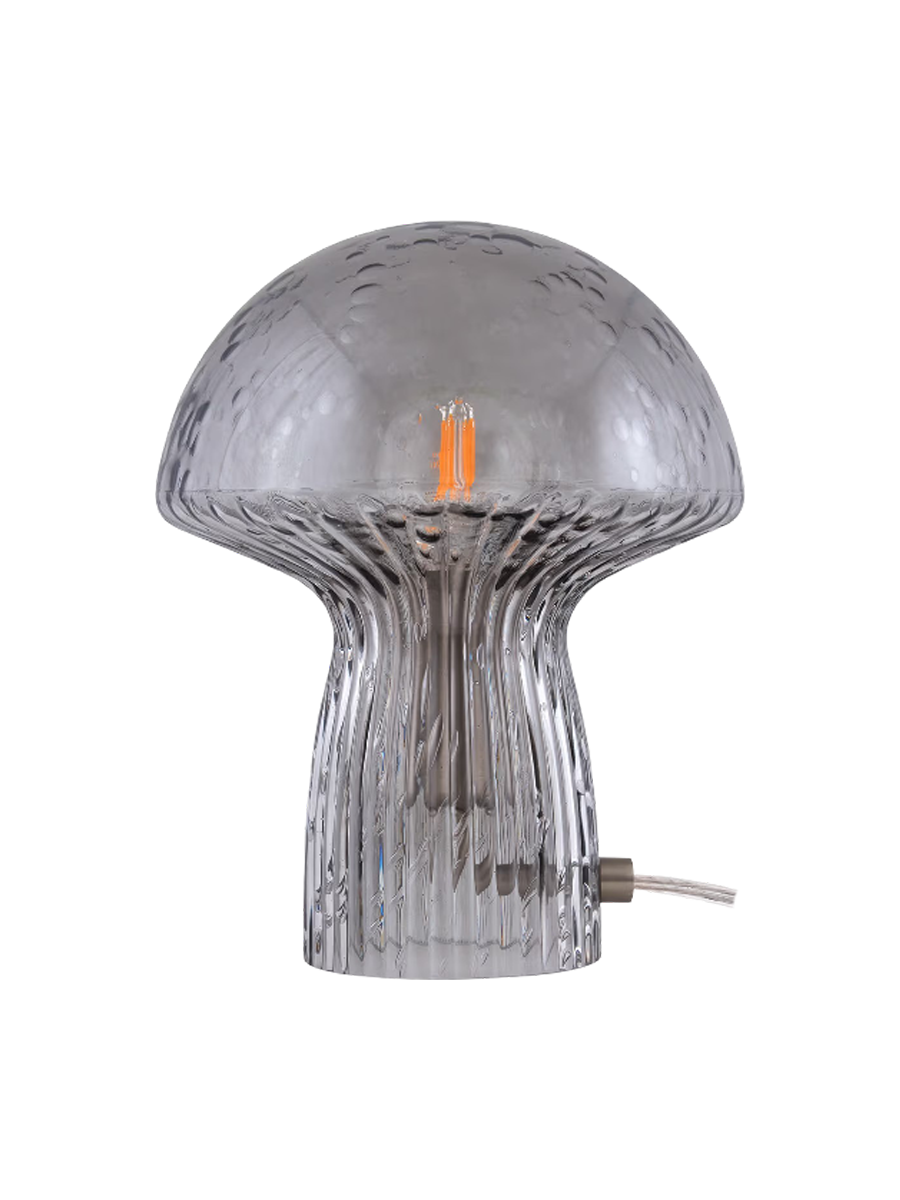 
Lampada da tavolo di design «Fungo» in vetro soffiato a bocca, fumé - Piccolo, Ø 16 x Altezza 20 cm
