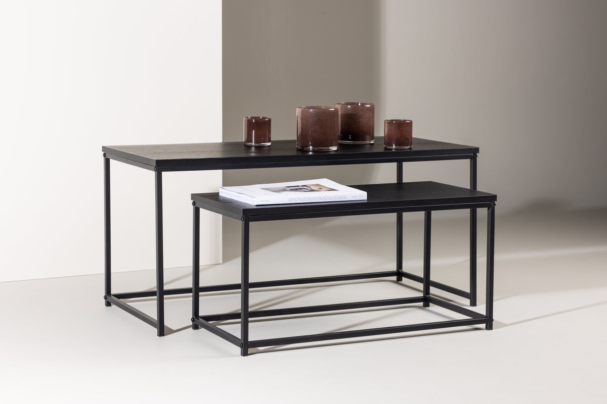 
Set di tavolini da salotto di design «Staal» - Nero