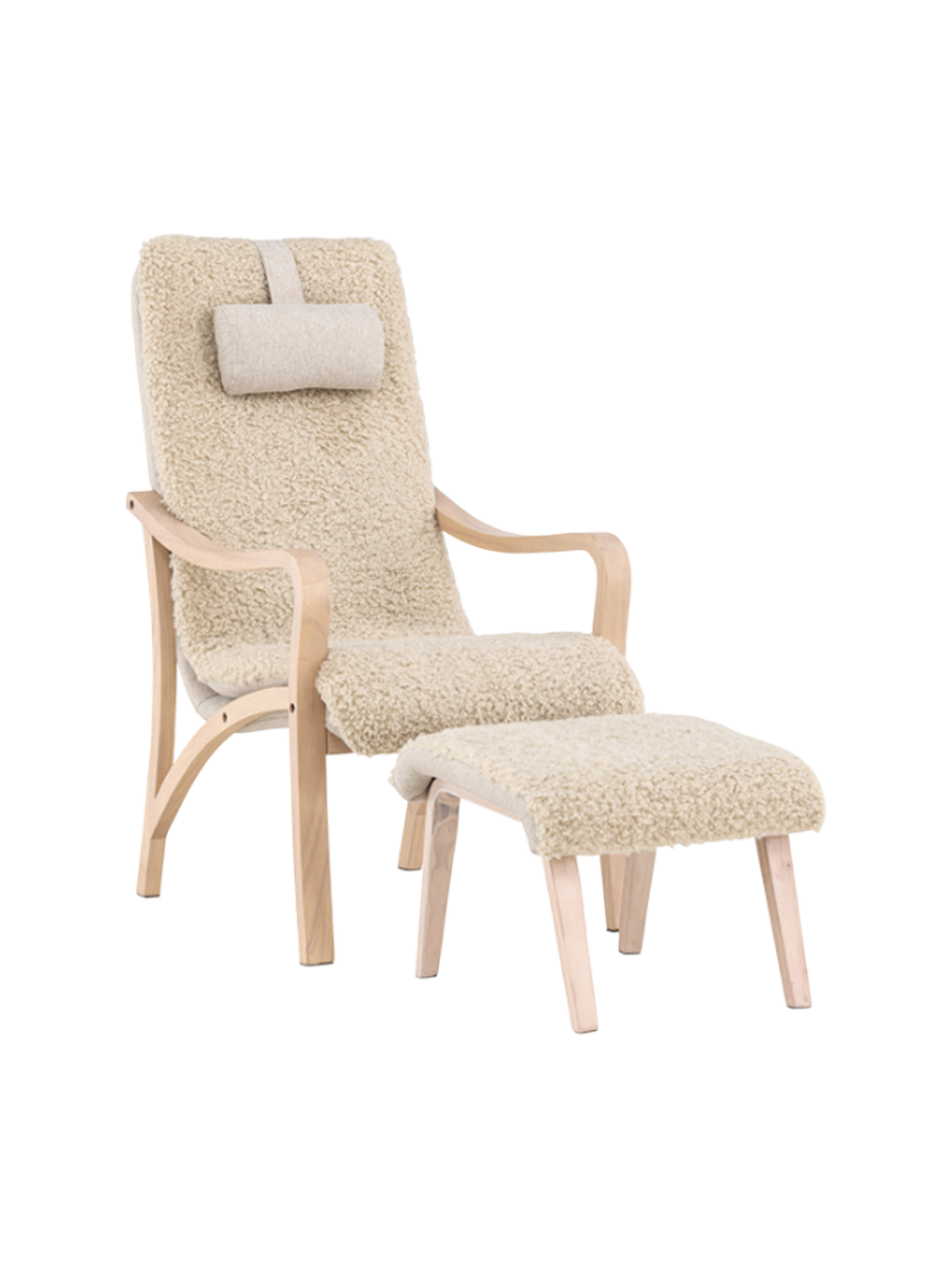 
Fauteuil design « Faro » avec repose-pieds - Beige