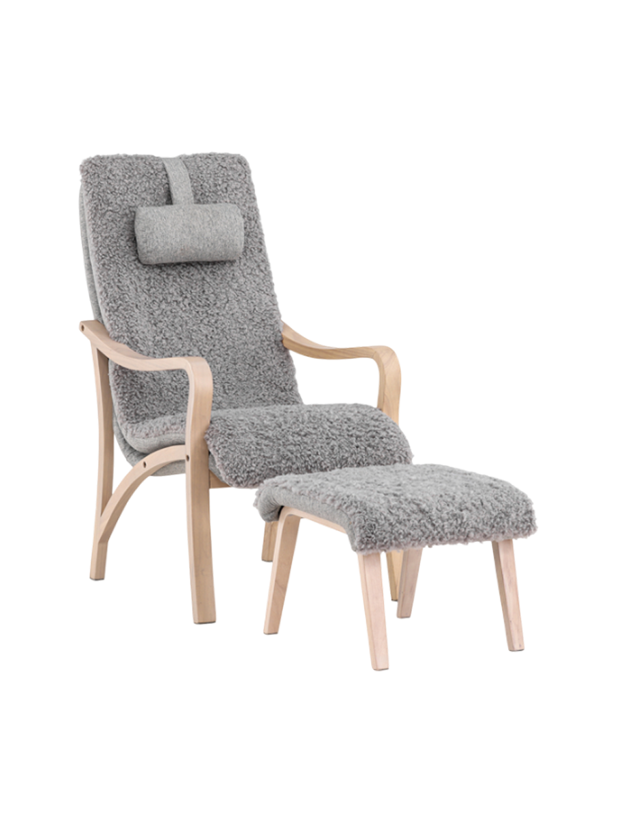 
Fauteuil design « Faro » avec repose-pieds - Gris