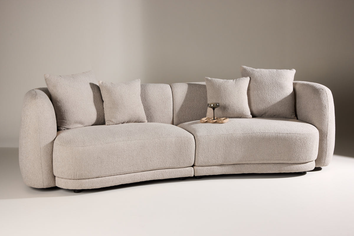 
Grosses 3-Sitzer Design Sofa „Cielo“ Bouclé Beige