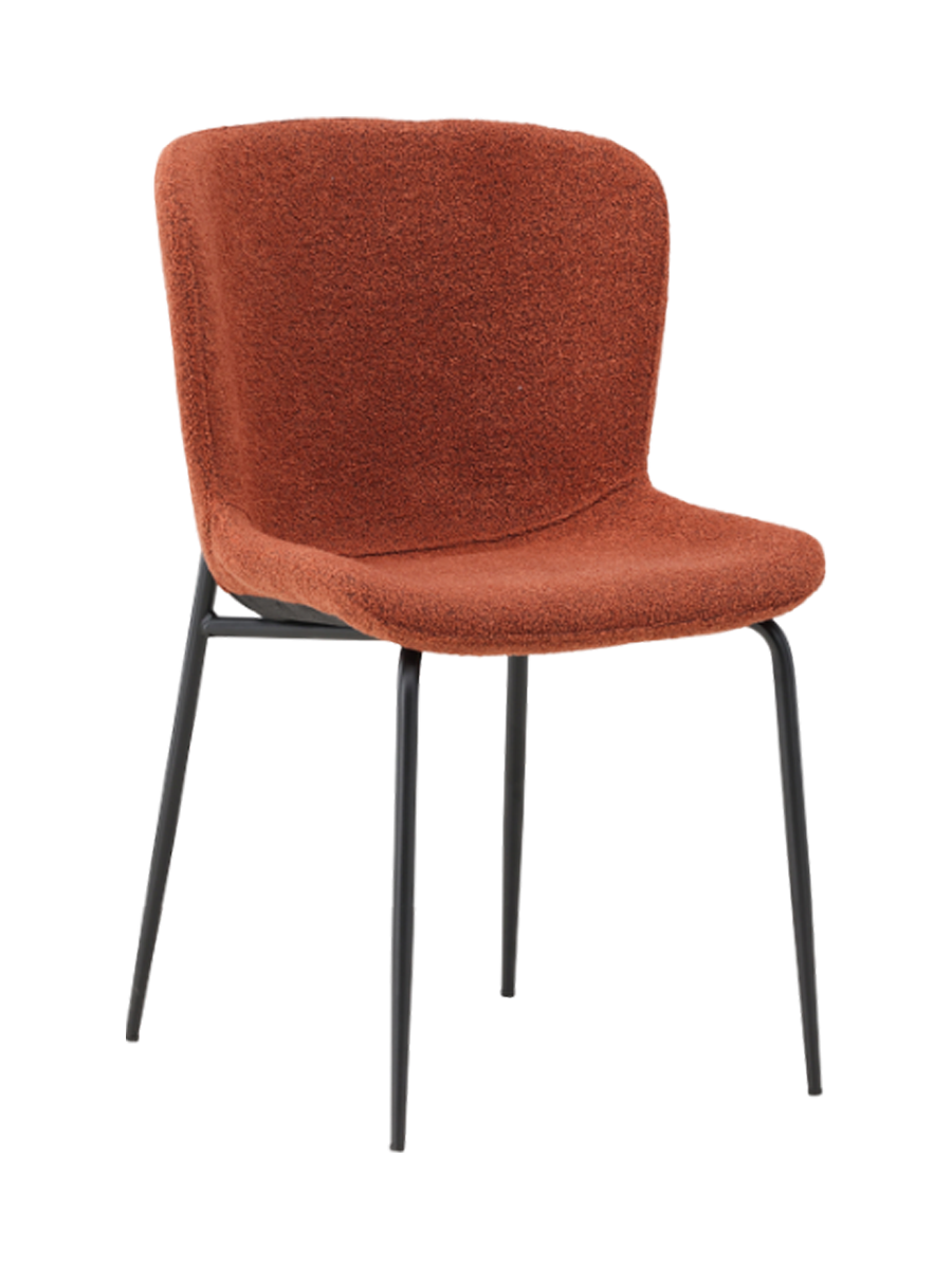 
Sedia da pranzo dal design moderno „Modesto“ con rivestimento bouclé - Bouclé Terracotta
