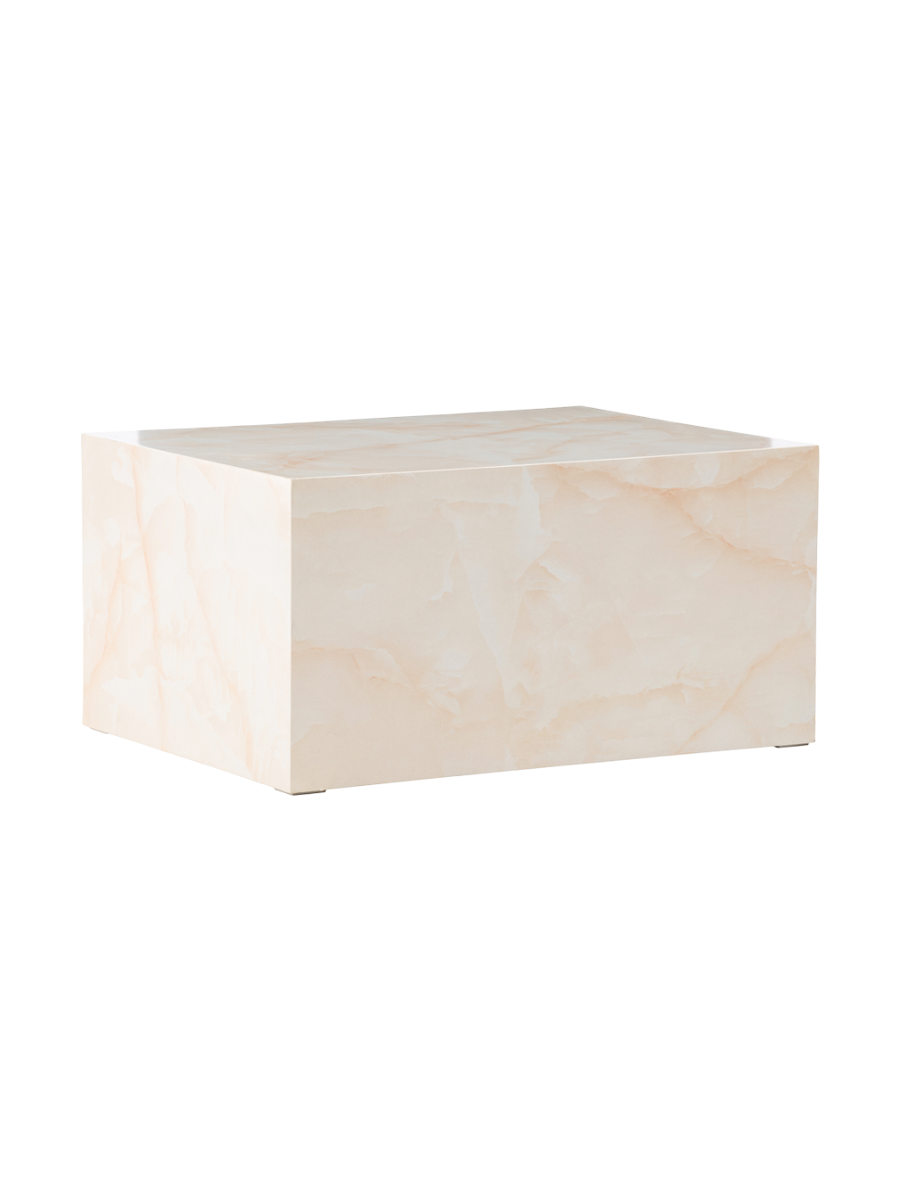 
Tavolino da caffè di design „York low“ - 80 x 60 cm - Crema effetto marmo
