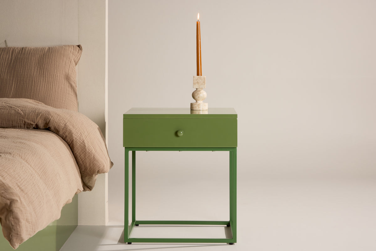 
"Bakal" Designer Metal Side and Nightstand - Green