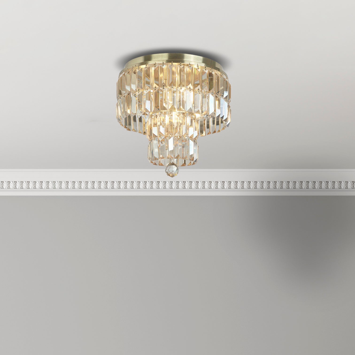 
Exclusive, Dimmable "Empire" Chandelier, Gold/Champagne - 4-light
