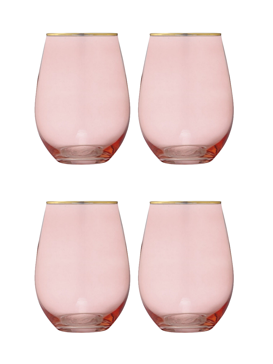 
Handmade "Chloe" Tumbler Glasses, Set of 4 - Peach