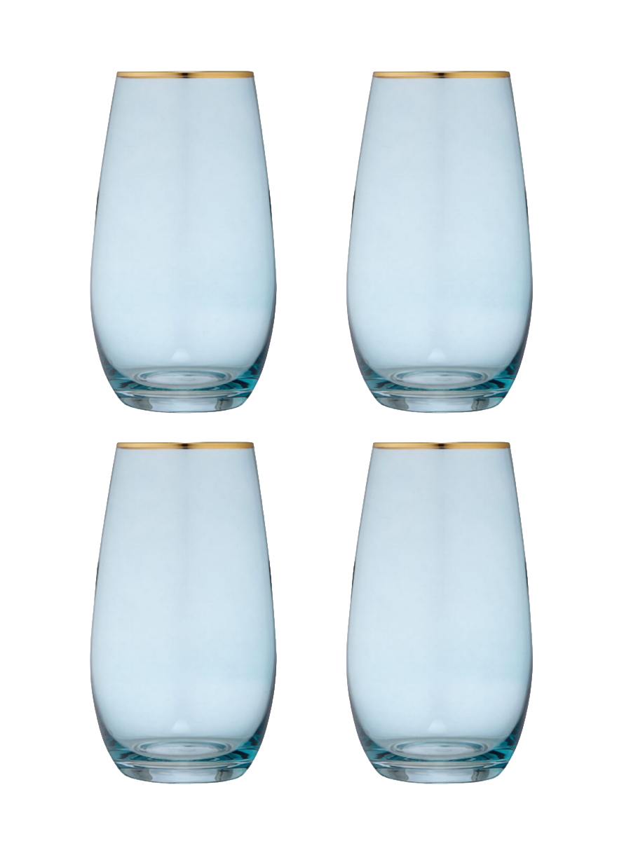 
Handmade "Chloe" Long Drink Glasses, Set of 4 - Water