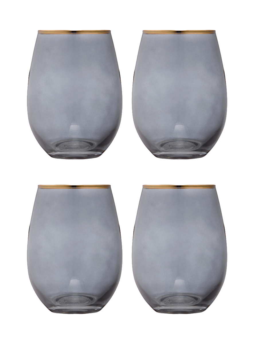
Handmade "Chloe" Tumbler Glasses, Set of 4 - Navy