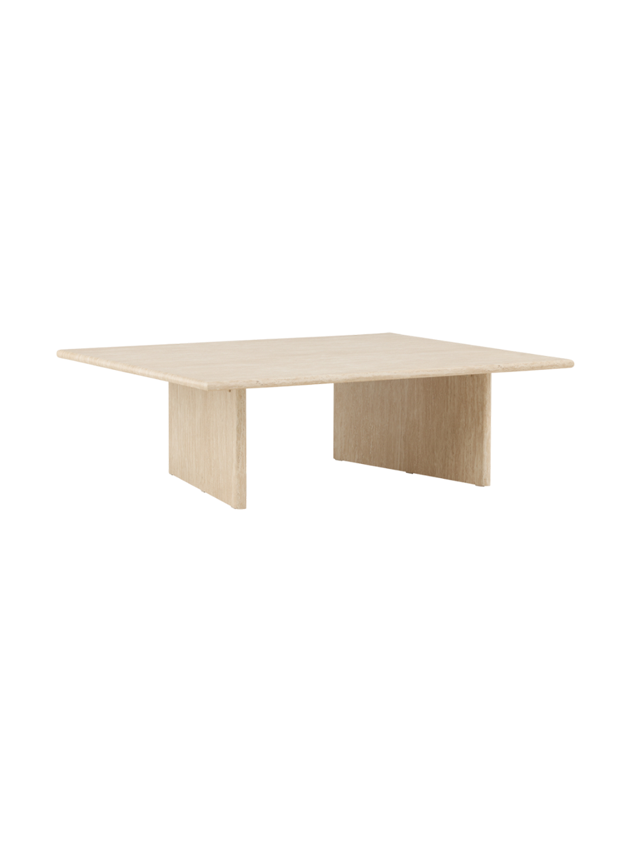 
"Skagen" Designer Coffee Table 120 x 100 cm, Travertine Look