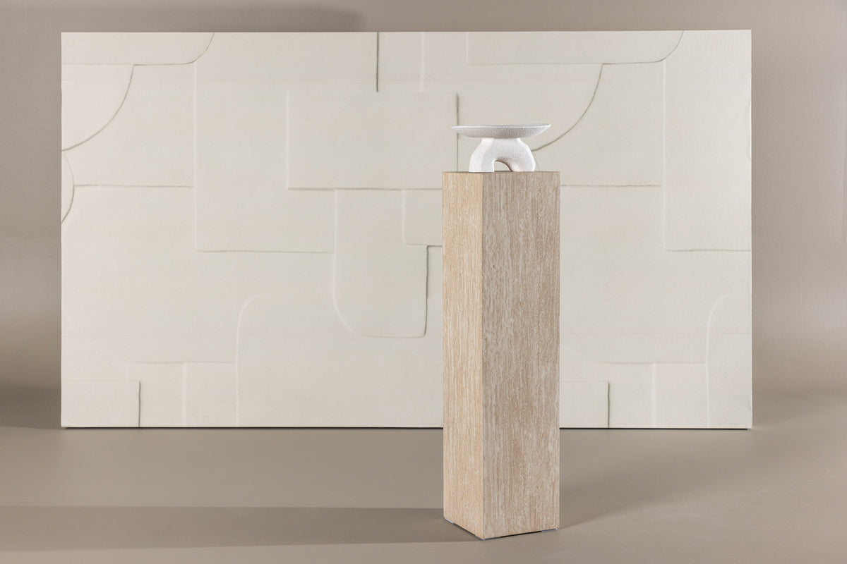 
Colonne à fleurs et décorative « Ramsvik » - Hauteur 95 cm - Beige