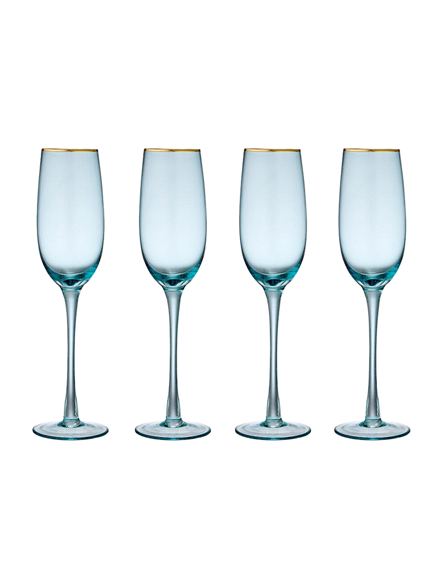 
Verres à vin pétillant faits main « Chloe », lot de 4