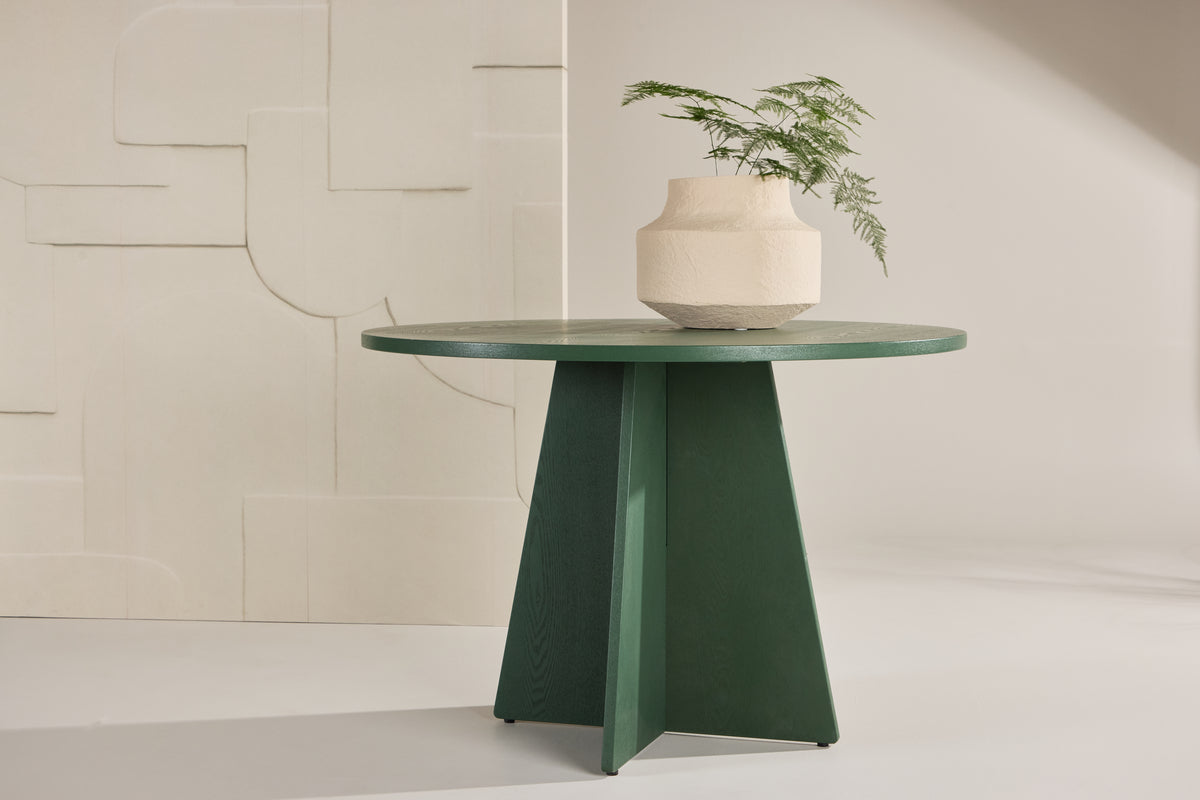 
Tavolo da pranzo rotondo di design „Bootcut“ Ø 110 cm - Verde