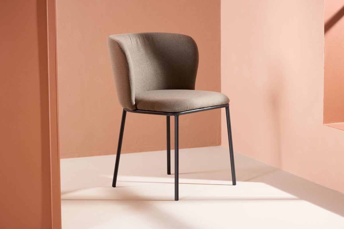 
Sedia da pranzo di design «Edina» - Talpa/Nero