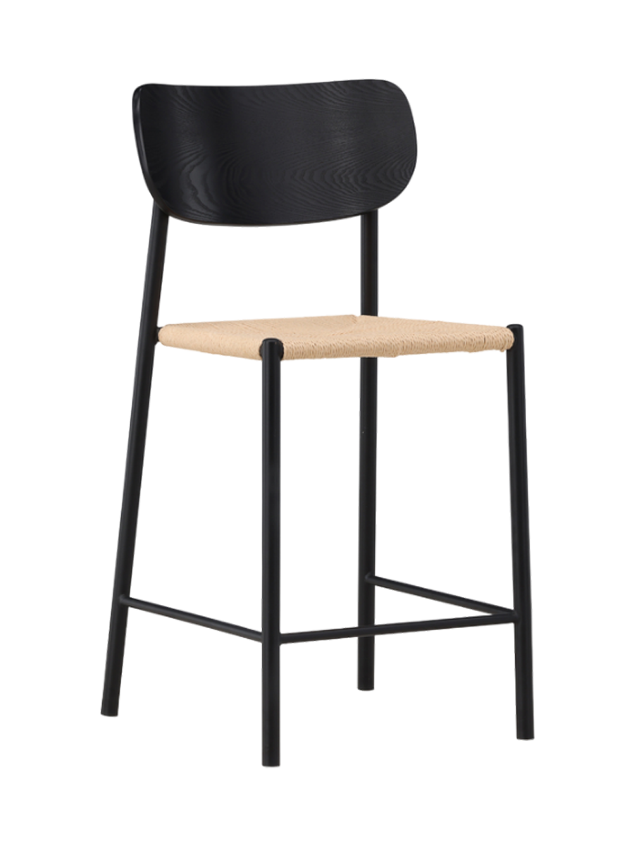 
Design Barstuhl „Polly“ - Schwarz/Beige