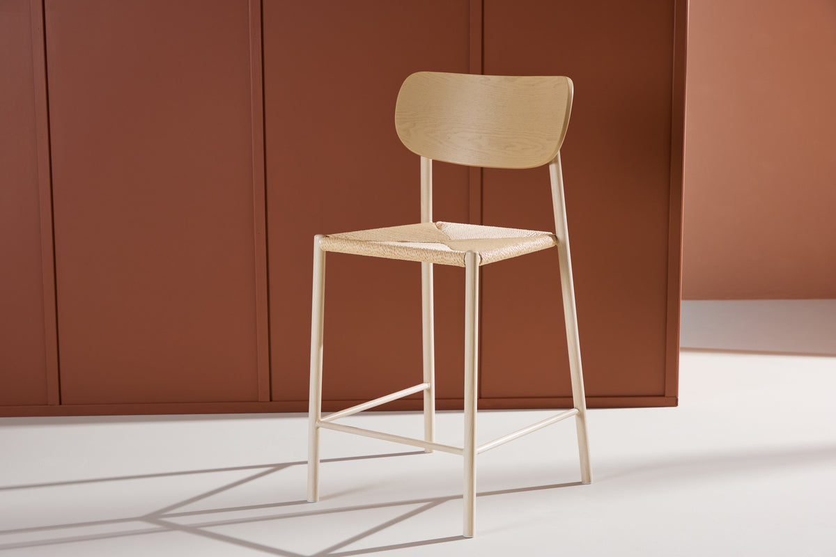 
Design Barstuhl „Polly“ - Whitewash/Beige