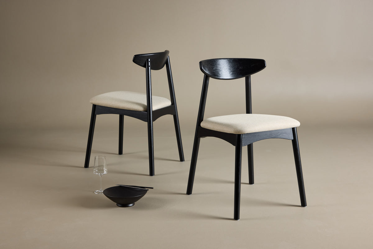 
Massivholz Design Stuhl „Ven“ - Schwarz