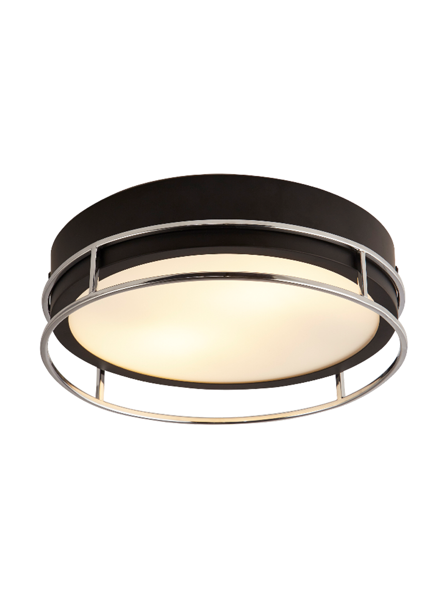 
Plafonnier/luminaire de salle de bain design dimmable « Phoenix » Ø 30 cm - Argent