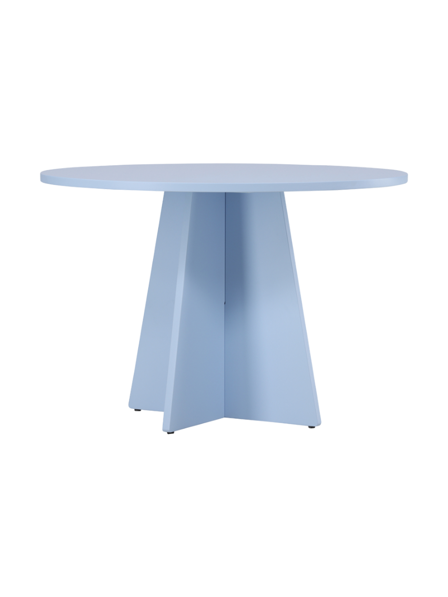 
Tavolo da pranzo rotondo di design „Bootcut“ Ø 110 cm - Azzurro bebé
