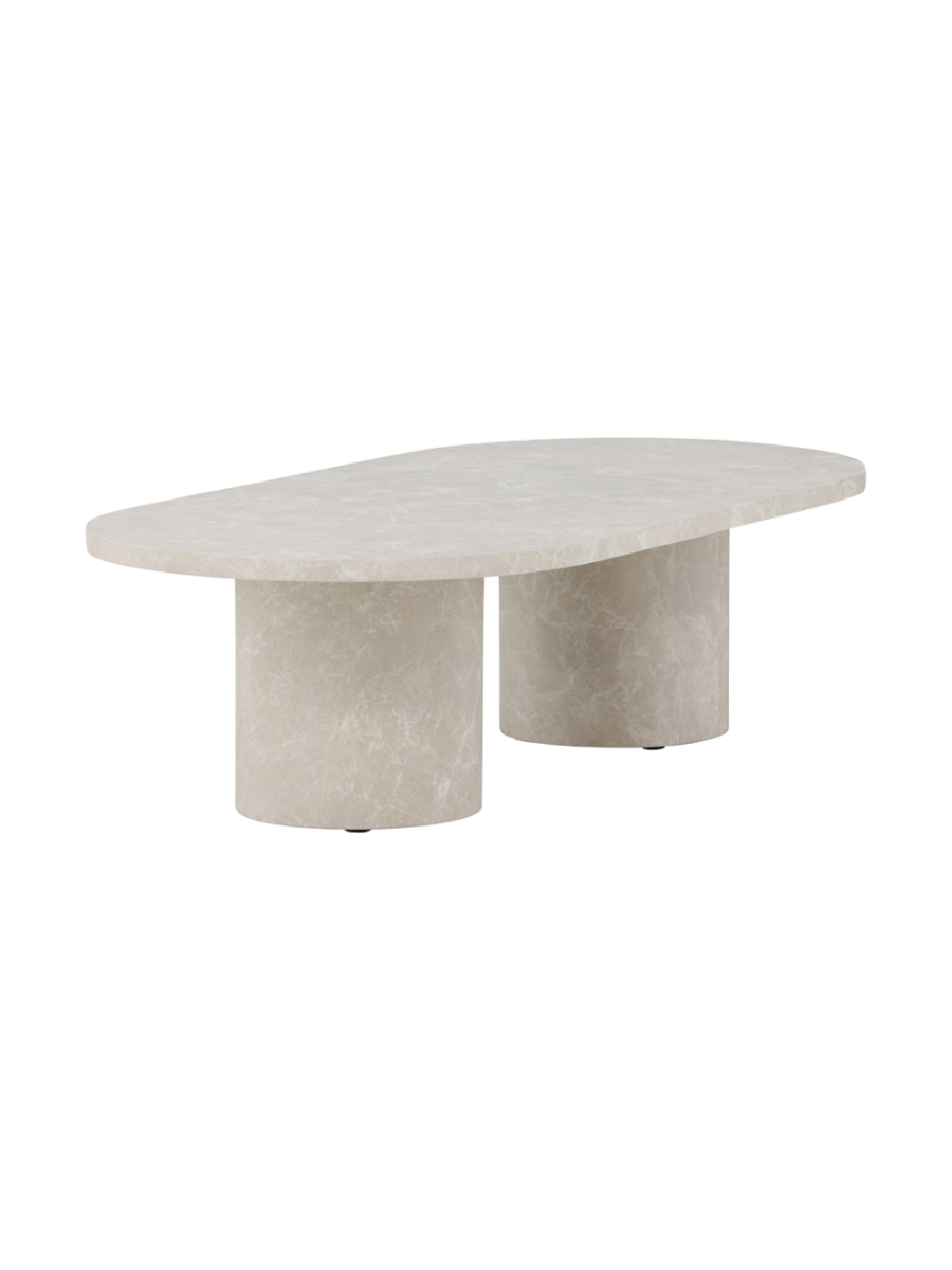 
Tavolino da salotto ovale di design «Narvik» 120 x 60 cm, effetto marmo beige