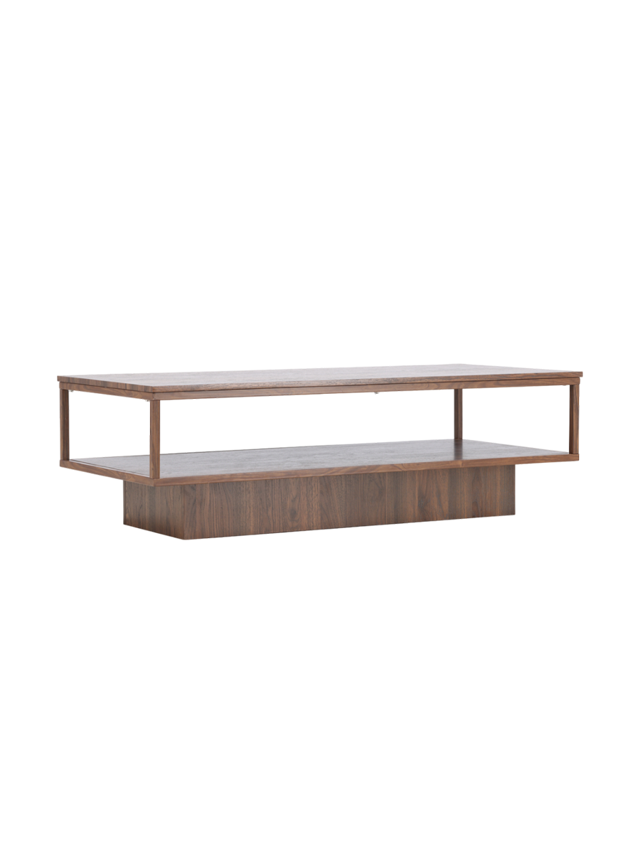 
Tavolino da caffè di design „Maglehem“ - 130 x 60 cm - Nussbaum