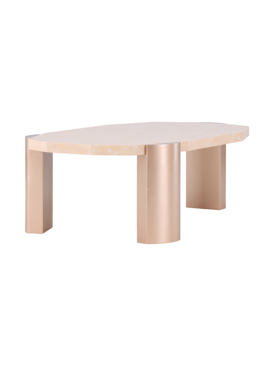 
Tavolino da caffè di design „Kress“ - Rosa/Oro