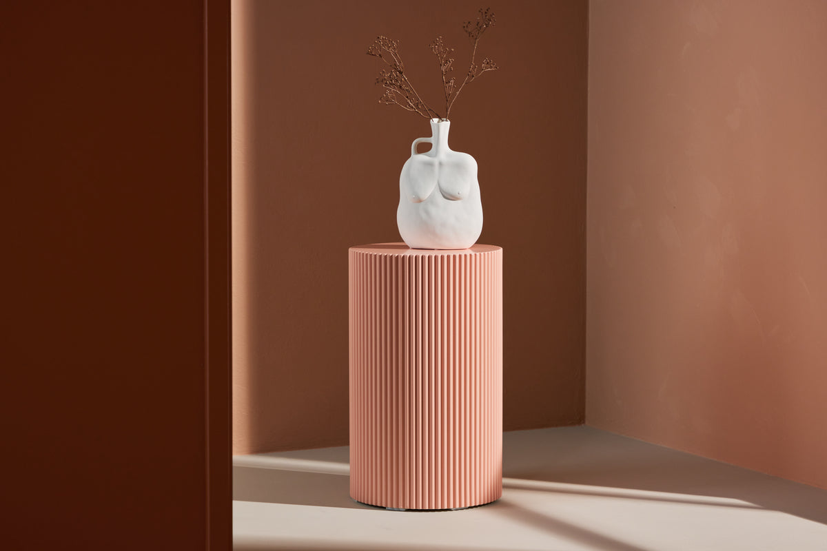 
Table d'appoint et sellette de fleurs design « Lenox » - Pêche