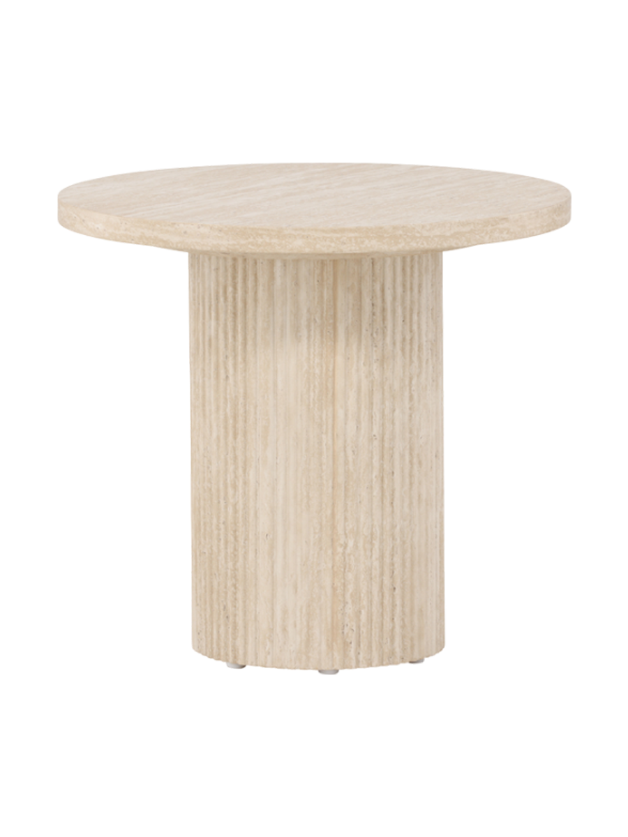 
Round design side table "Härön" Ø 50 x 45 cm, travertine look