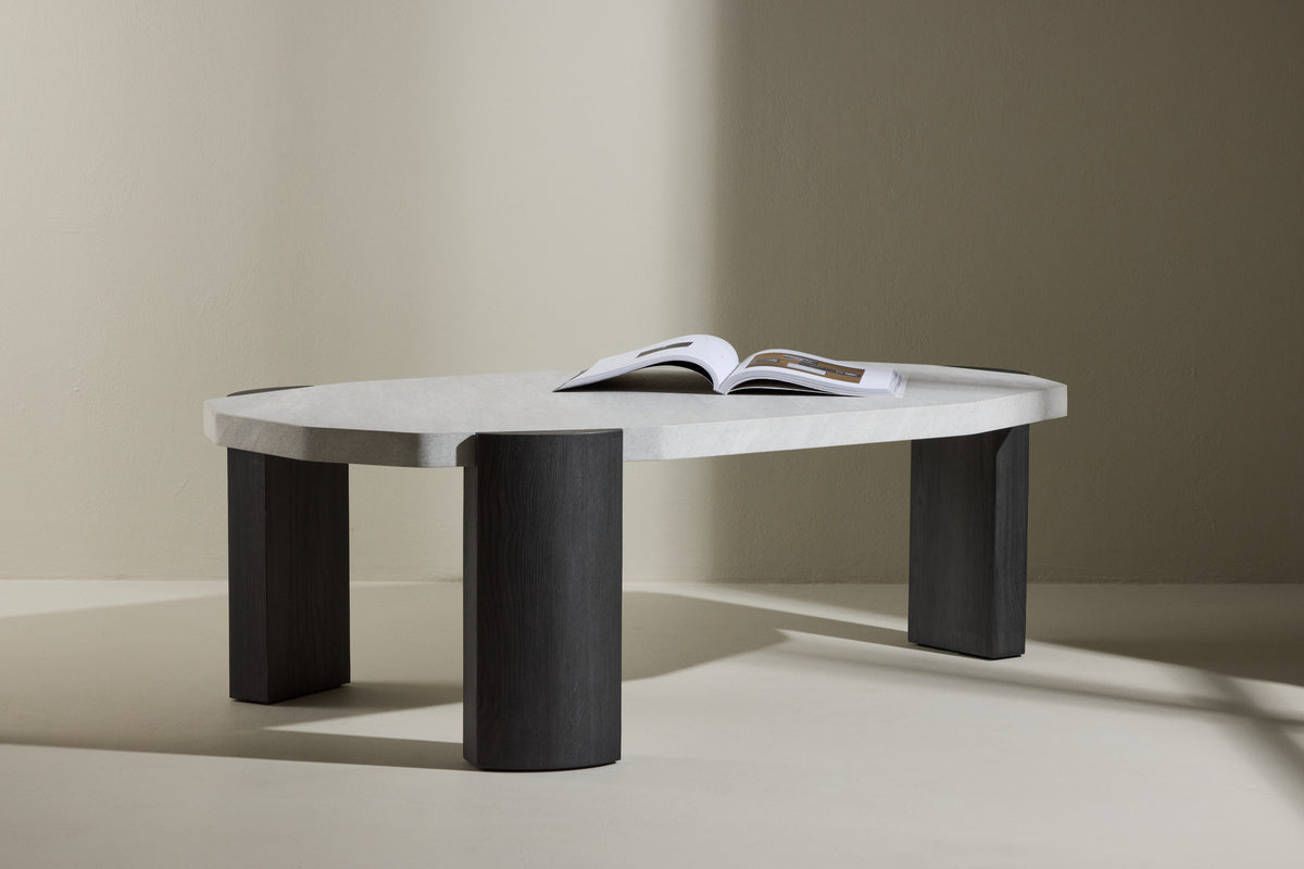 
Tavolino da caffè di design „Kress“ - Beige/Nero