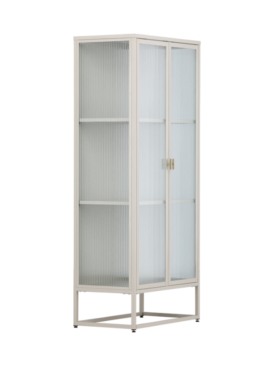 
"Garis" metal display cabinet - Beige