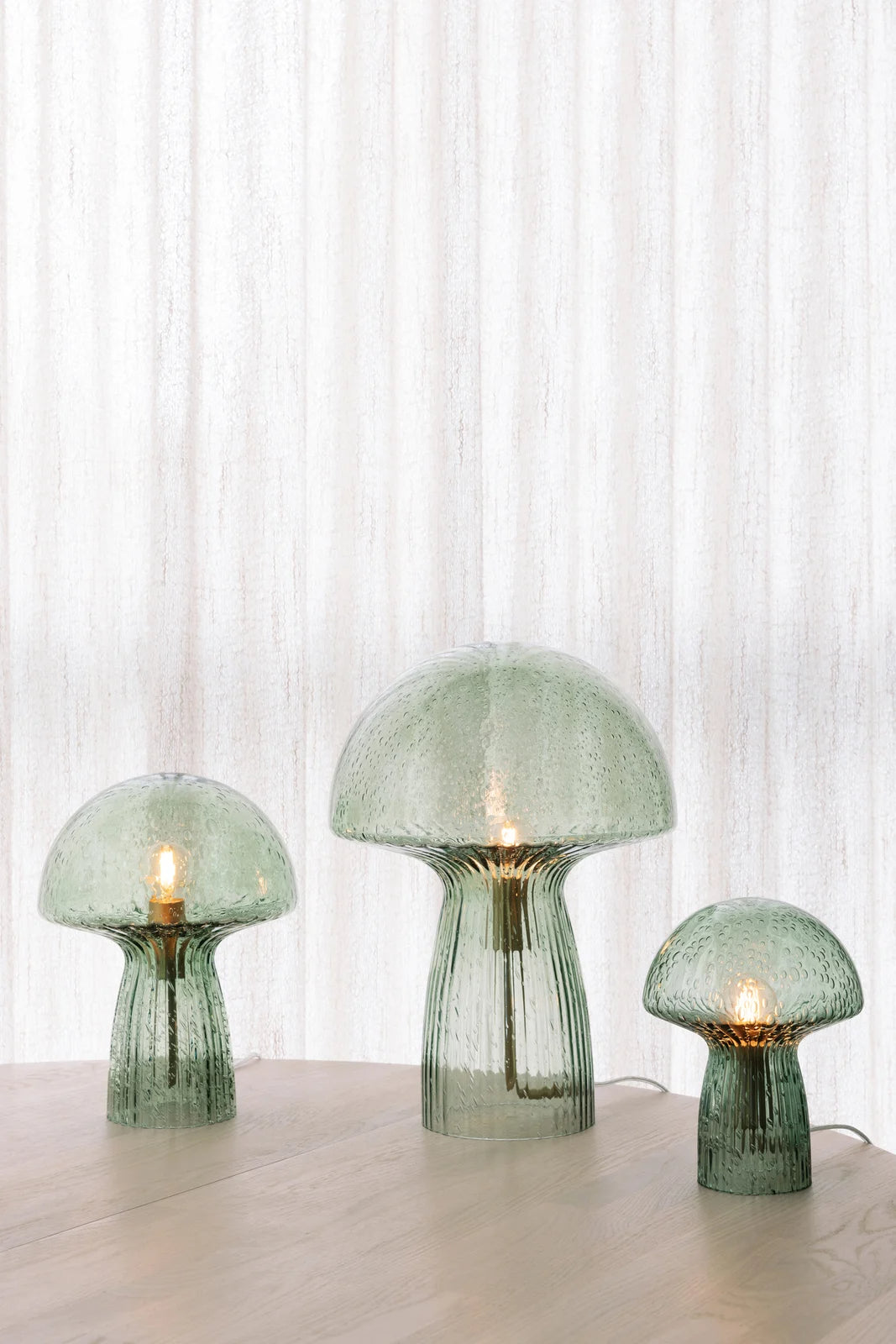 
Lampada da tavolo di design „Fungo“ in vetro soffiato a bocca, verde - Medio, Ø 22 x altezza 30 cm