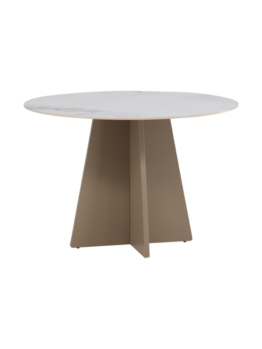 
Tavolo da pranzo rotondo di design „Bootcut“ Ø 110 cm - Sinterstone/Beige