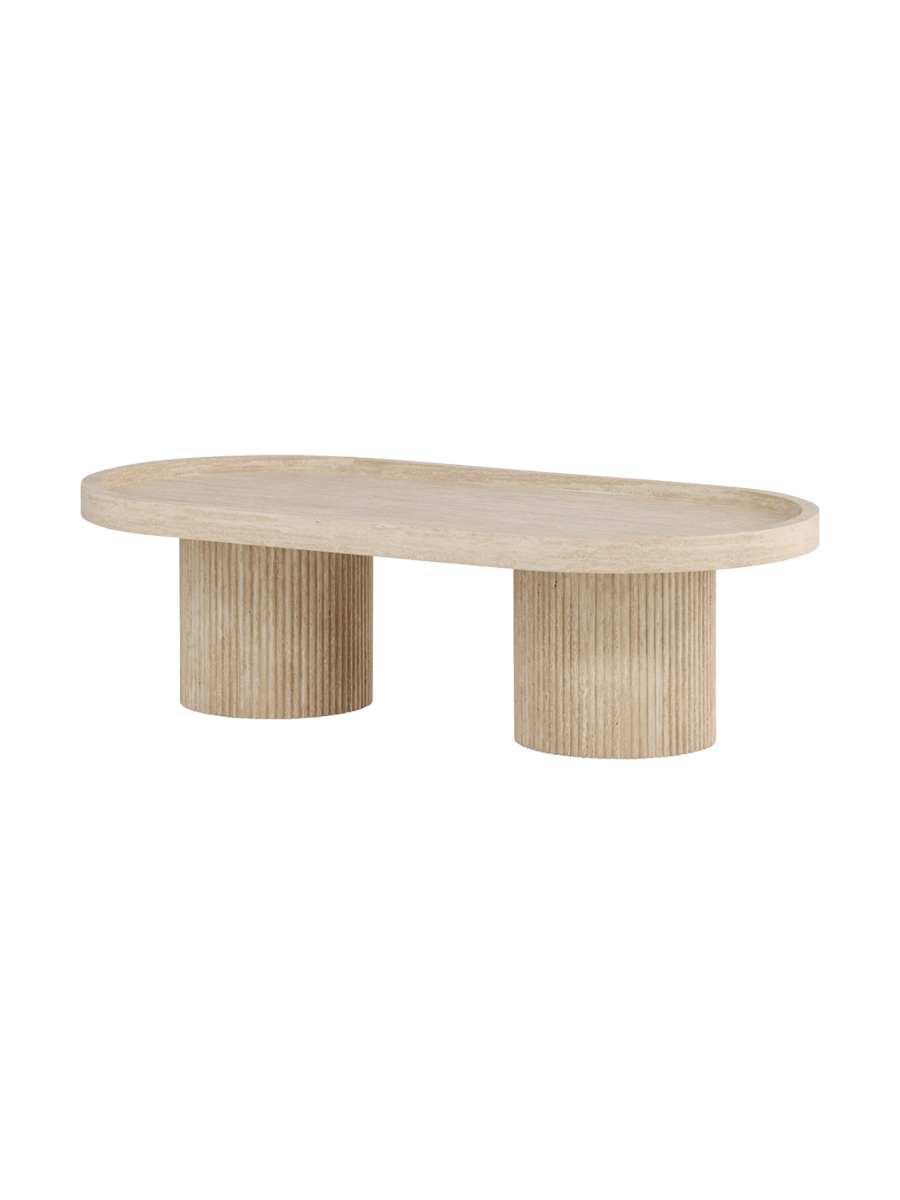 
Oval Design Coffee Table "Krille" 120 x 60 cm