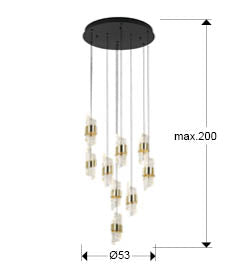 
Lampada a sospensione LED di design „Iliada“, a 9 luci