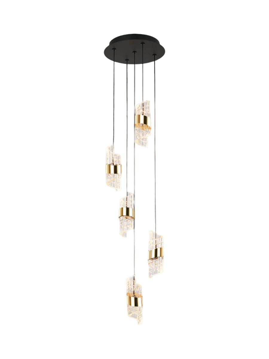 
LED designer pendant light “Iliada II”, 5-light