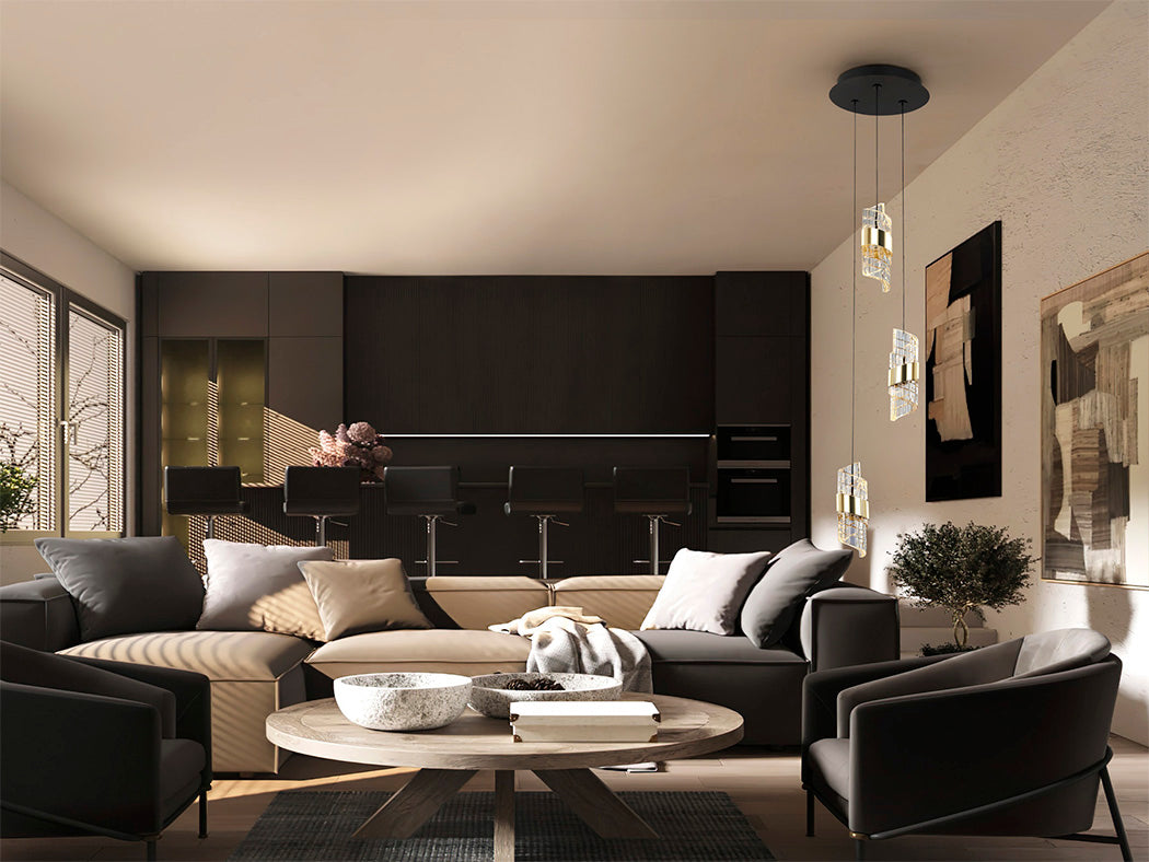
LED designer pendant light “Iliada”, 3-light
