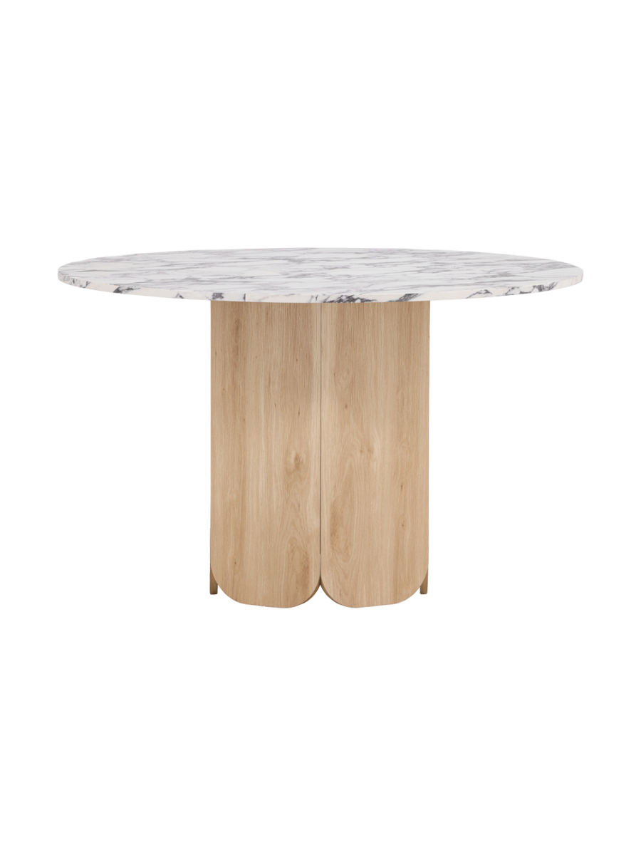 
Tavolo da pranzo rotondo di design «Tekla» Ø 120 cm - Naturale / Calacatta