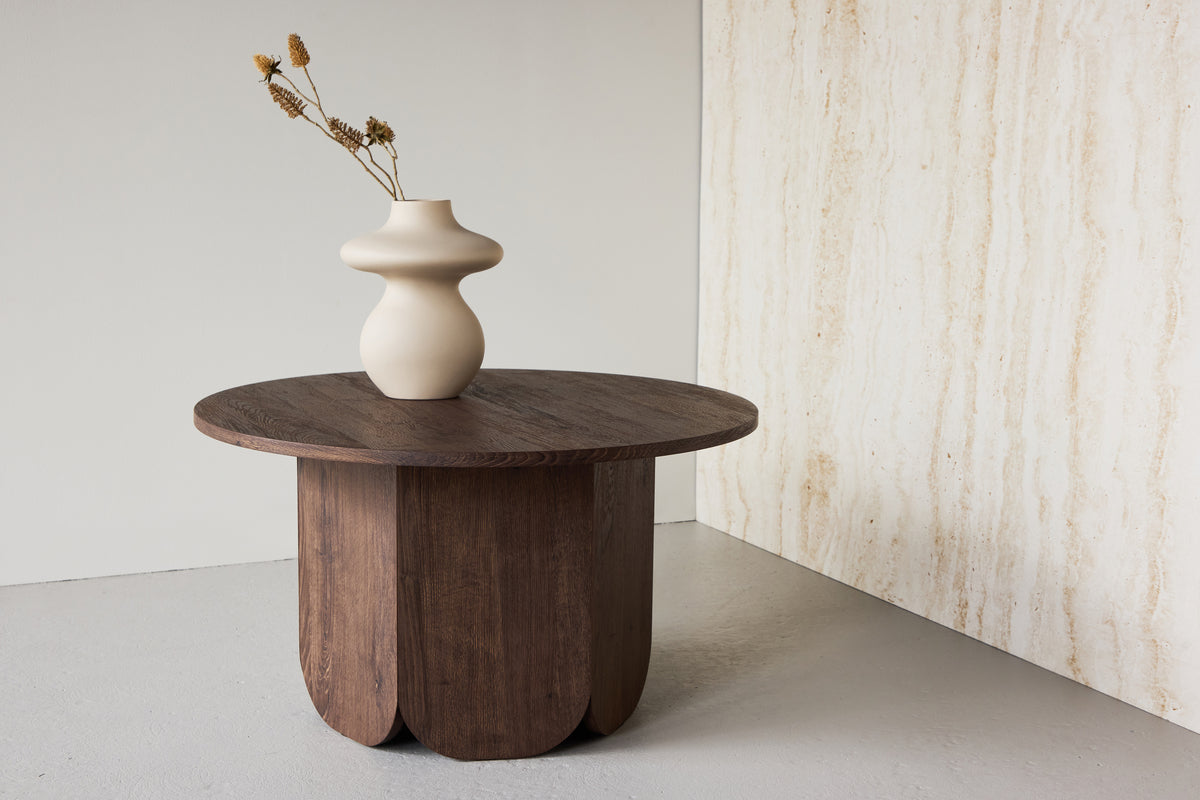 
Tavolino da caffè rotondo di design „Tekla“ Ø 80 cm - Mocca