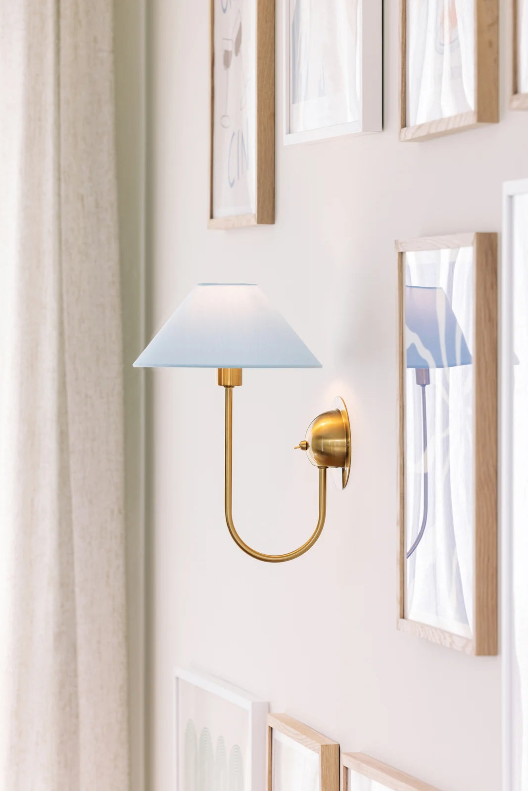 
"Iris" Wall Light Design - Dove Blue/Gold