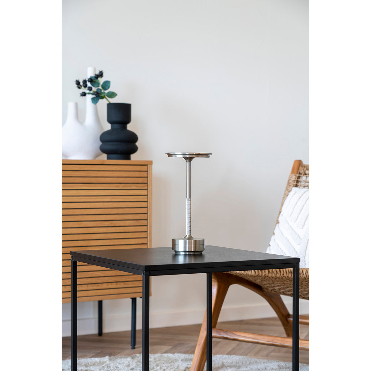 
Lampada da tavolo di design ricaricabile «Lyneham» - Argento
