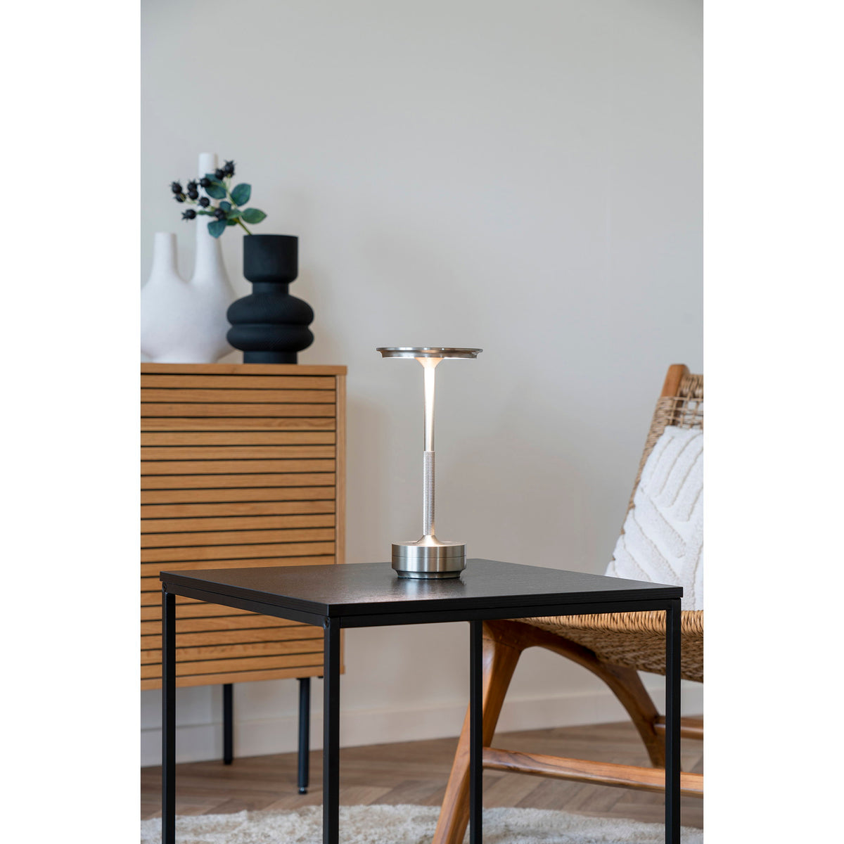 
Lampada da tavolo di design ricaricabile «Lyneham» - Argento