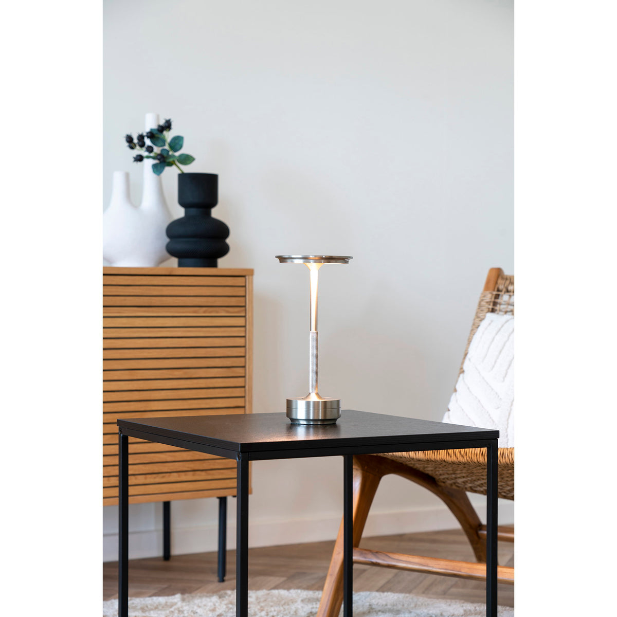 
Lampada da tavolo di design ricaricabile «Lyneham» - Argento